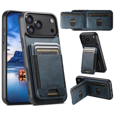 Kompatible Lederhülle für Apple 17 Pro Max, Google 10 Pro XL, Samsung - SIM-Kartenhalter & Ständer