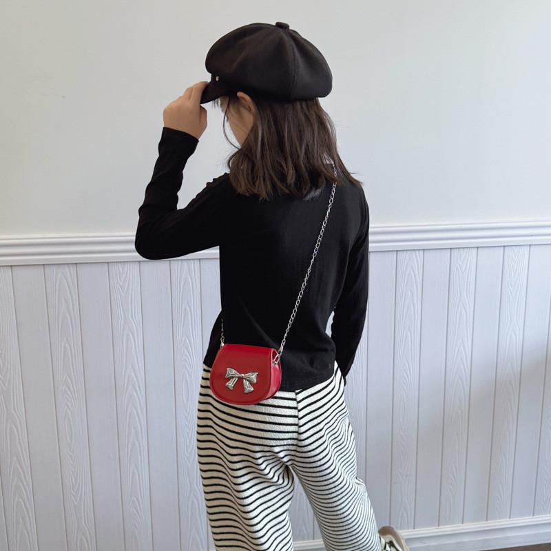 Stylish Mini Childrens Shoulder Bag With Unique Leopard Pattern And Chic Bow Accent