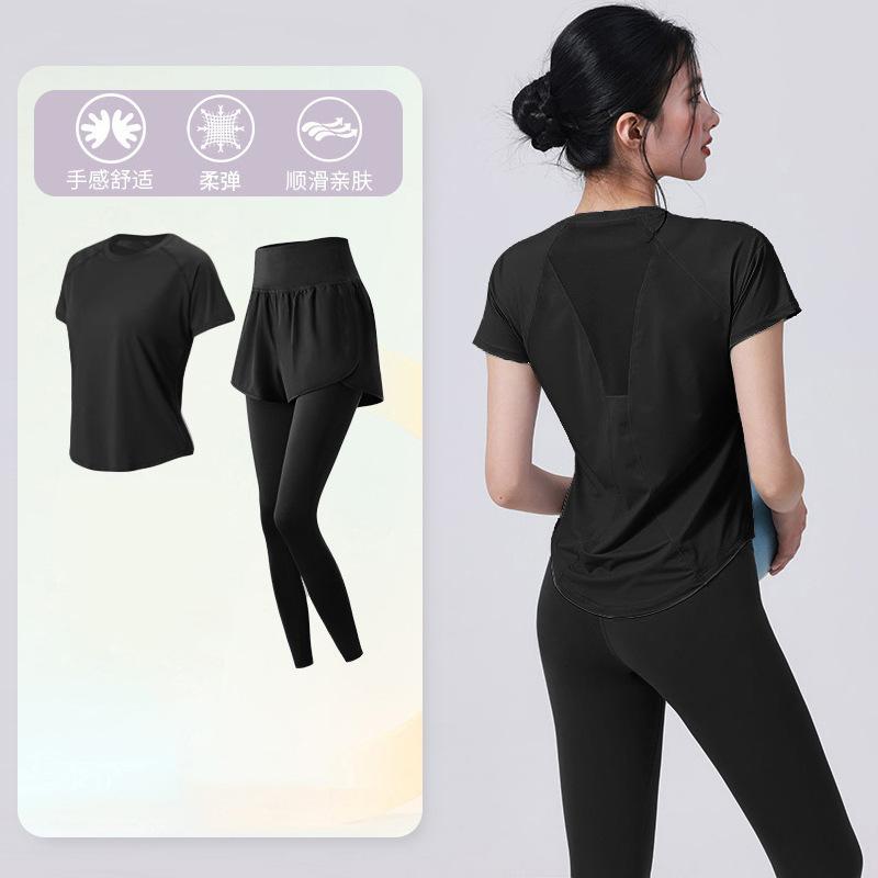 Tennis suit women's short-sleeved training clothes outdoor running quick-drying clothes thin badminton T-shirt fitness clothes