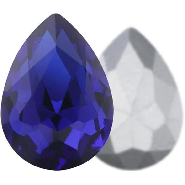 Gold Champagne Teardrop Crystal Rhinestones, 50 Pcs Pointed Back Rhinestone Bulk, 18x25mm Large Glass Crystal Rhinestones Gems for Craft Decor