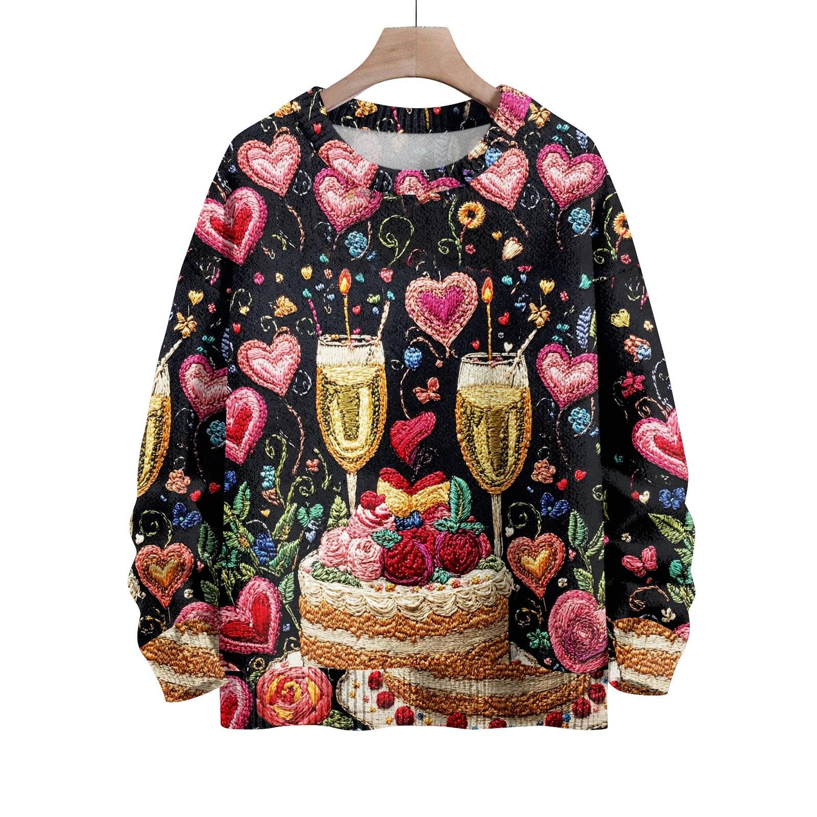 

Детский модный свитер с круглым вырезом и длинным рукавом для мальчиков и девочек, вязаный свитер с милым принтом 100 чёрный