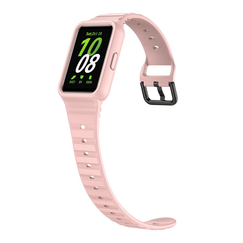 Silicone Case+Strap for Samsung Galaxy Fit3 Replacement Sport Wristband Bracelet Belt Integrated Band for Samsung Fit 3