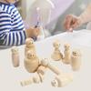 10Pcs Wood Peg Dolls Crafts Projects Little Wooden Peg People Unfinished for Toddlers Children Boys Girls Preschool Kids