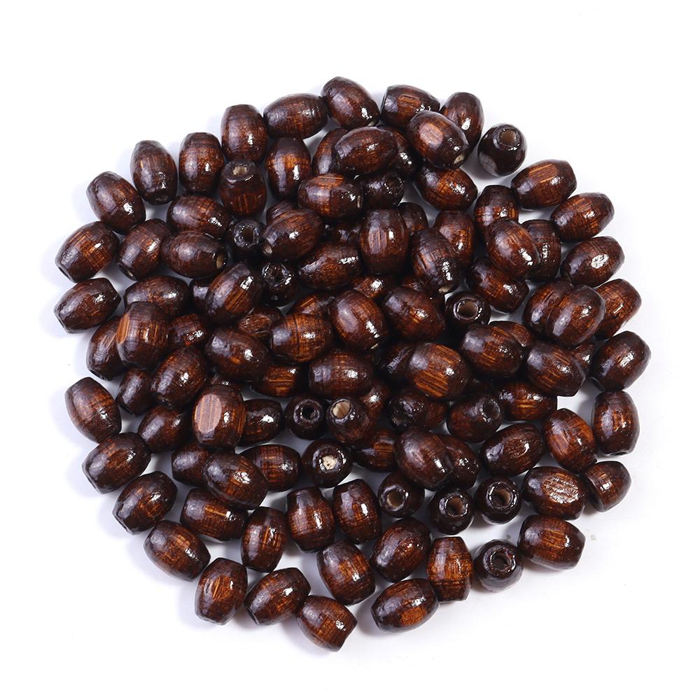 250-500pcs 6x8mm Brown Oval Natural Wooden Beads for Jewelry Making Loose Spaced Wood Beads DIY Necklace Bracelet Accessories