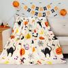 Halloween Throw Blanket Soft Flannel Pumpkin Ghost Blanket Ultra Soft Funny Black Cat Spooky Bed Cover Cozy Fuzzy Plush Couch