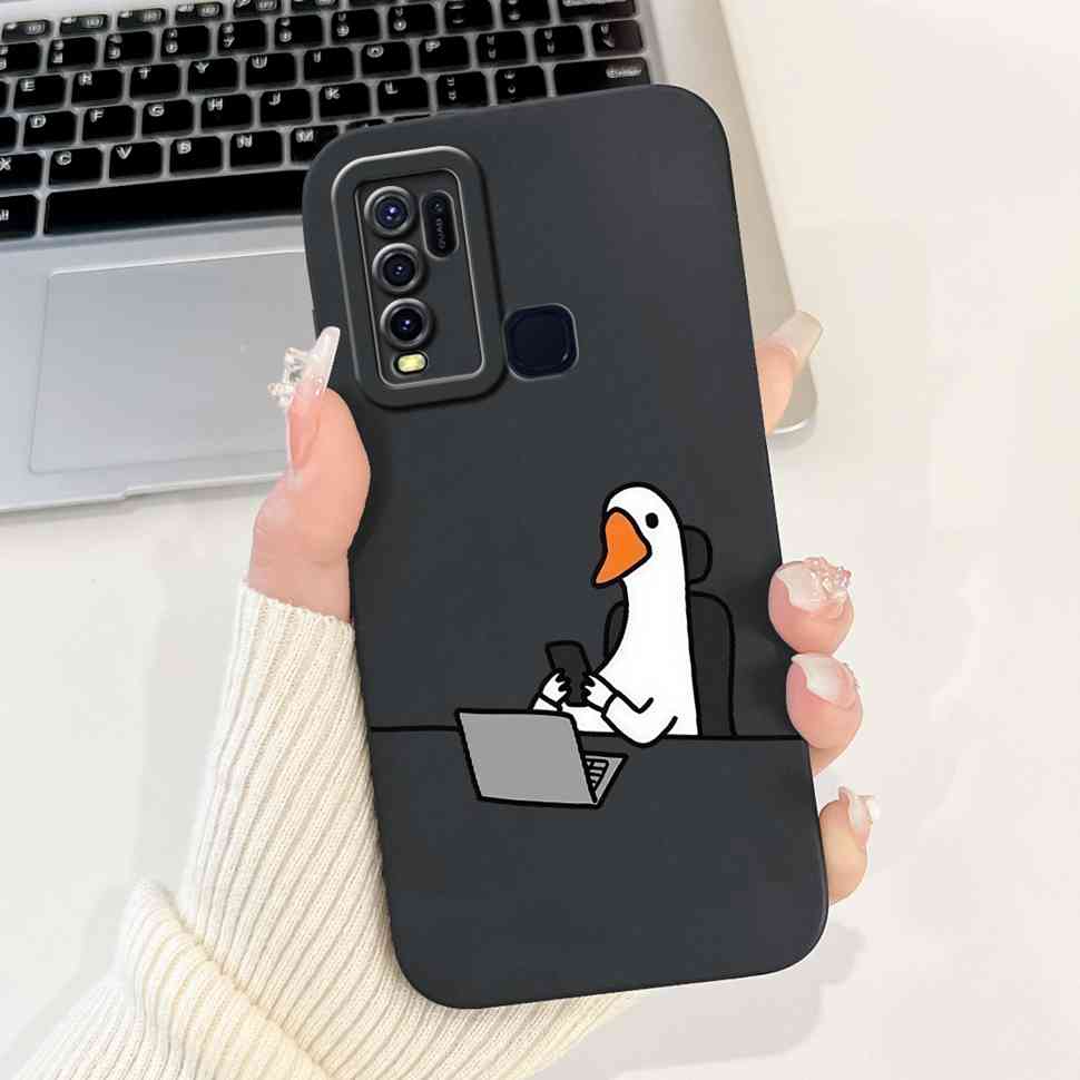 For vivo Y50 2020 1935 6.53" Case Cherry Girl Soft Silicone Cover Cartoon Rabbit For Vivo y50 VIVO Y50 V1965A Phone Cases Bumper