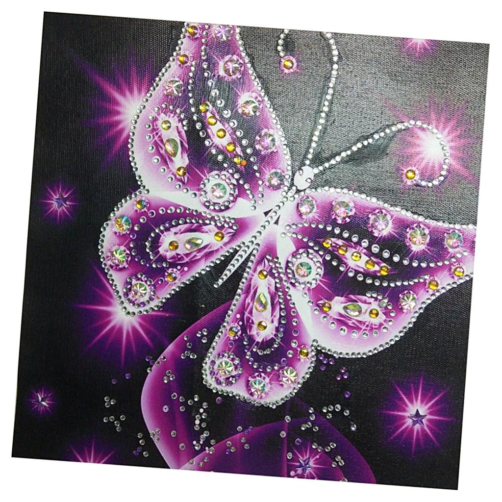 Diamond Painting Partial Special Drill DIY Sparkle Butterfly Picture Pink
