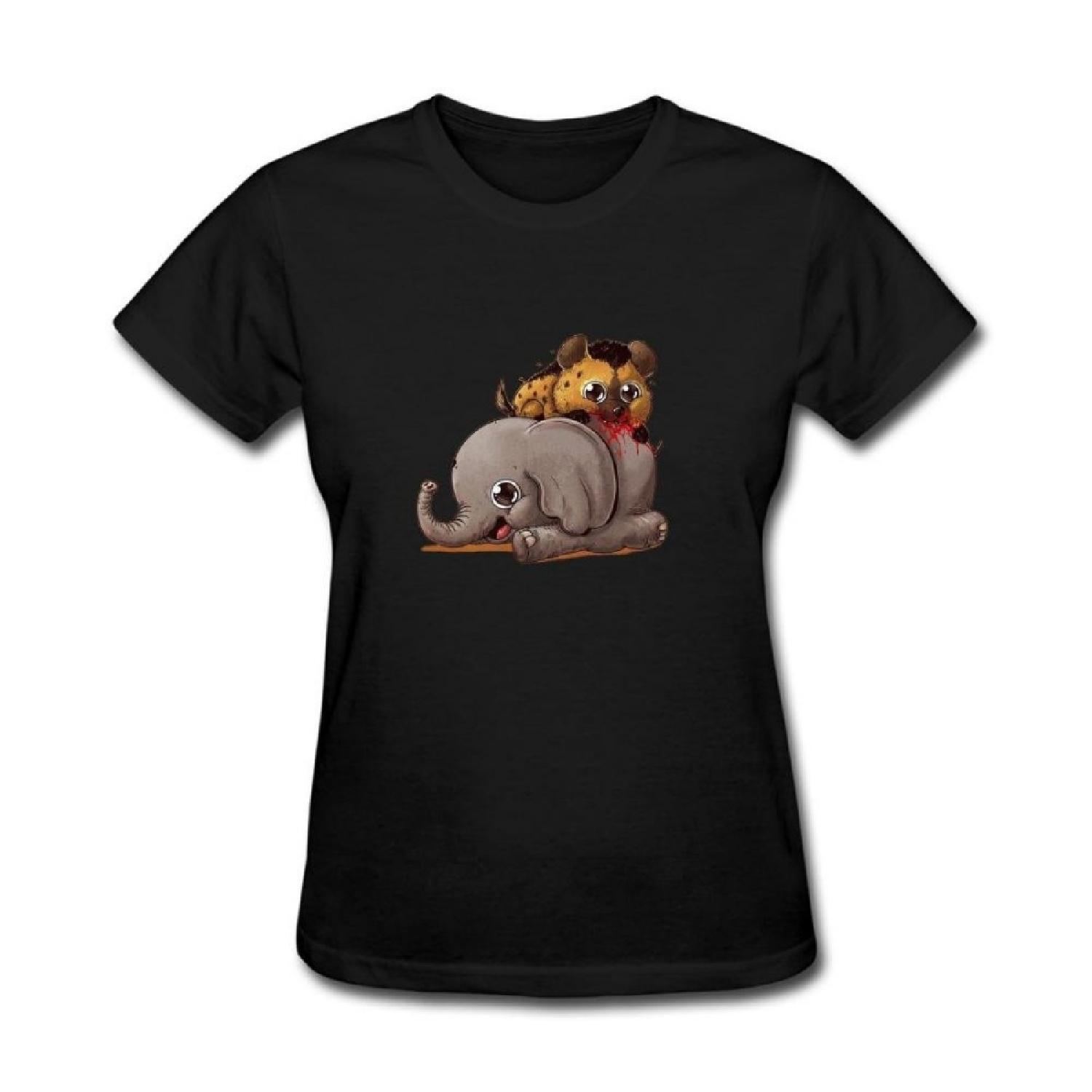 

Adanight Women s The Dragons and the Elephant Big Eyes Animal Art Design T shirts Size S Black XXXXXL різнокольоровий