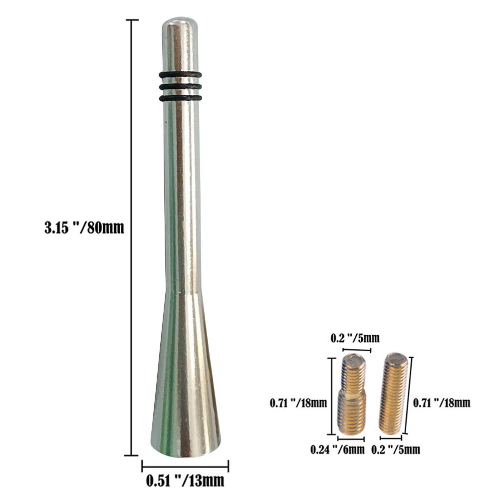 Sliver Universal 8CM Car Short Stubby Antenna Aerial AM/FM Radio Mast with Bolts