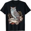 Owl On Ancient Scrolls In Enchanted Forest T-Shirt
