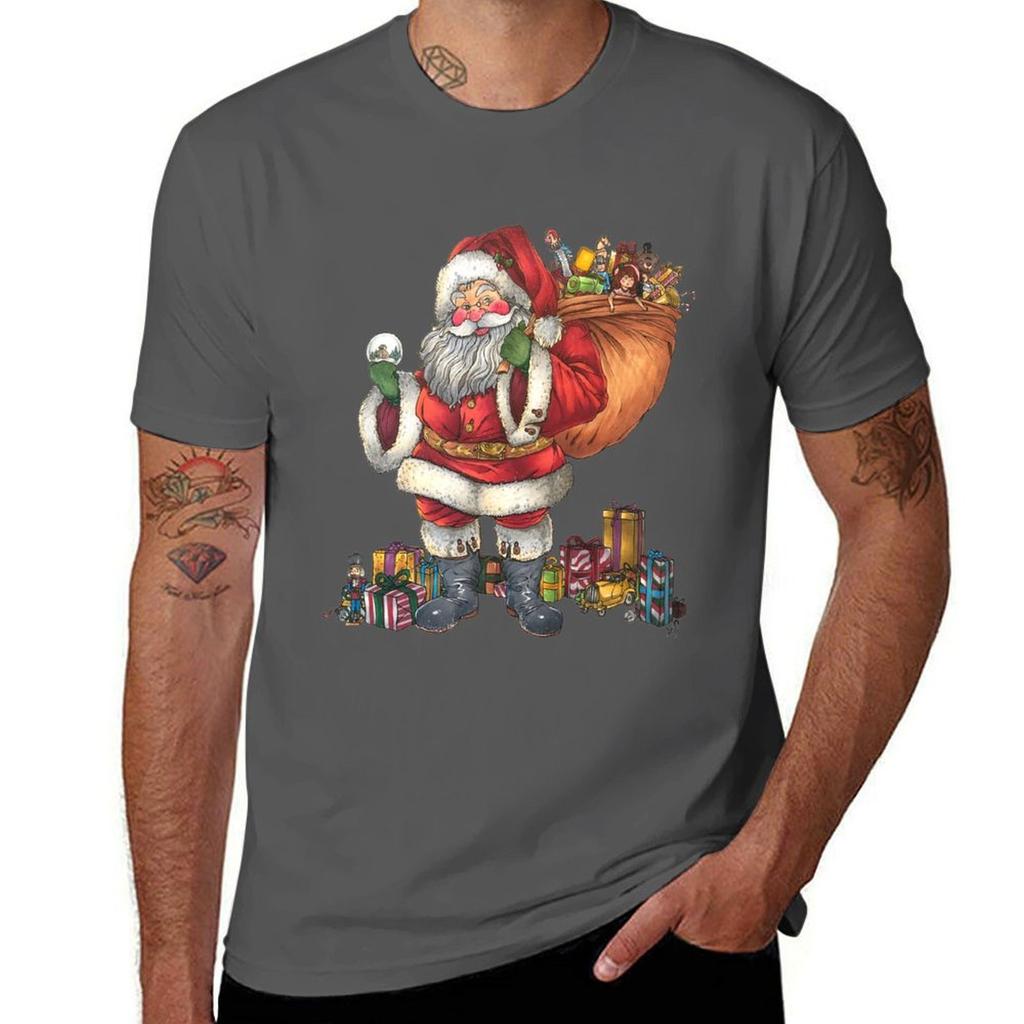Jolly Old Santa Claus T-Shirt mens graphic t shirts t shirts for man slim fit t shirt man cotton T-Shirt