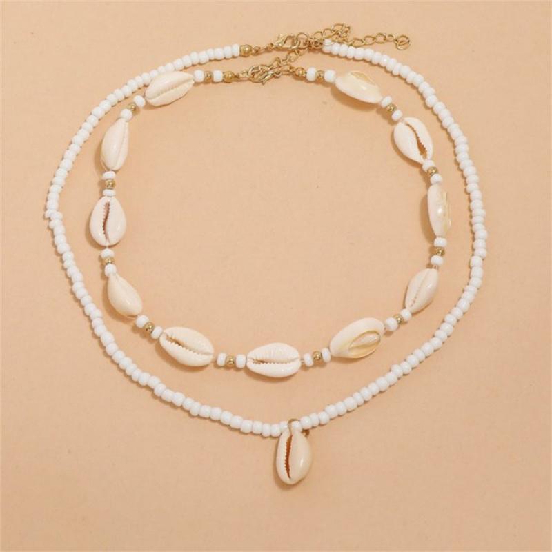 

2 шт./компл. Летнее натуральное ожерелье-чокер из ракушек для женщин, бусины в стиле Богемии, цепочка из ракушек, регулируемые ювелирные аксессуары