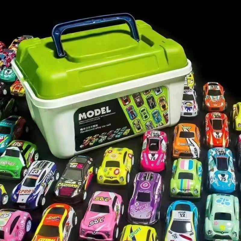 

Alloy Pull-Back Car Storage Bucket - Metal Iron Design
