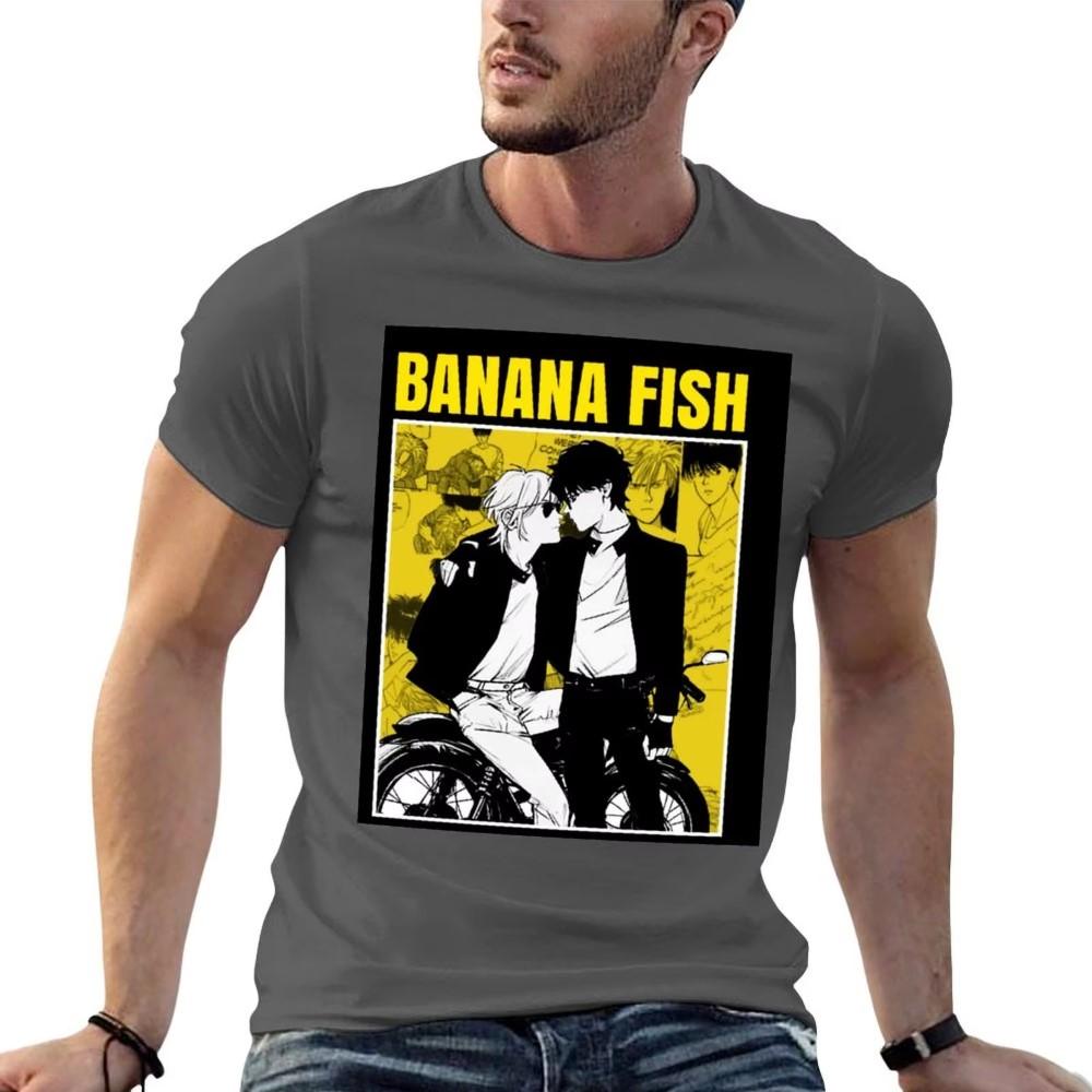 Banana Fish Anime T-shirt Vintage Y2K Aesthetic Unisex Oversized Short Sleeve Summer Cotton Retro Streetwear 2026 Hot Sale