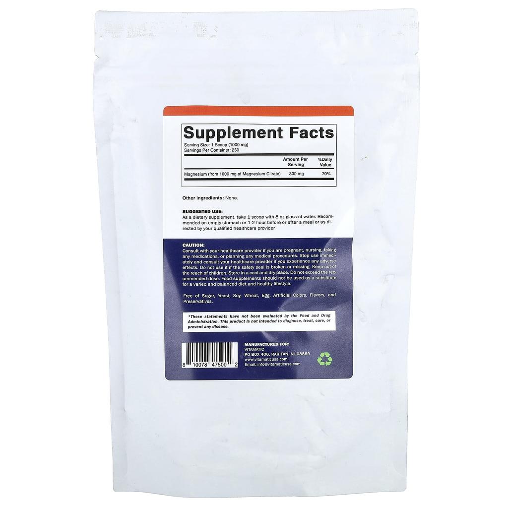 Vitamatic Magnesiumcitrat Pulver, 250g (8,8 Unzen)