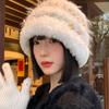 Korean Style Faux Fur Bucket Hat Keep Warm Winter Basin Cap Fashion Plush Fisherman Hat  Girls