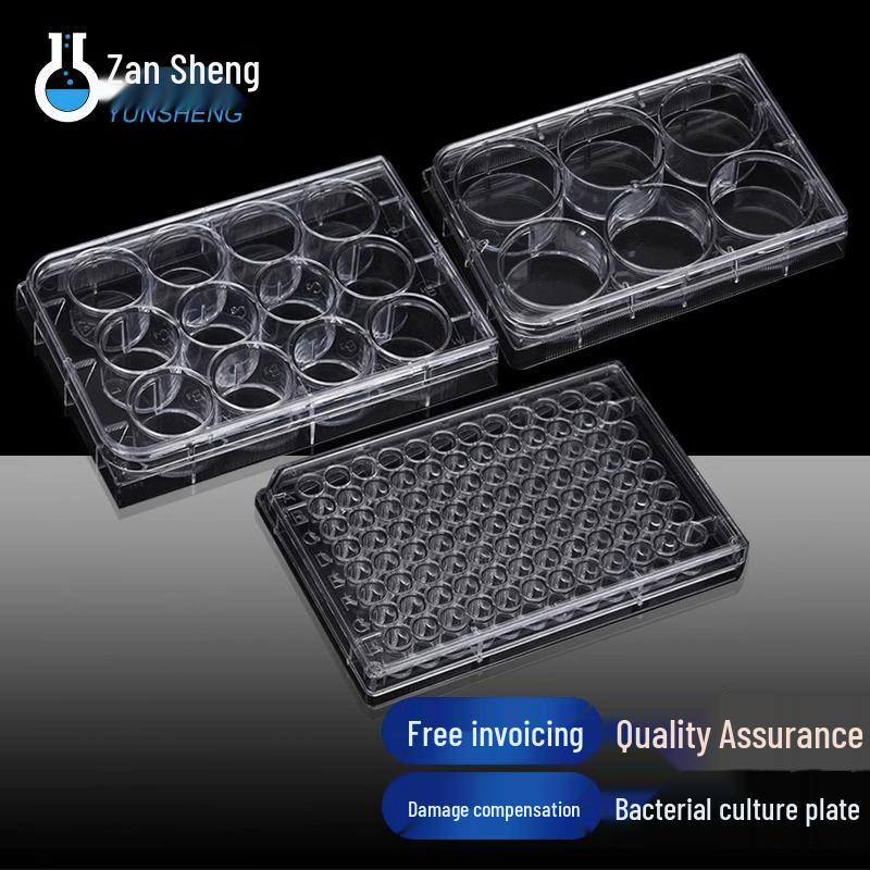 

Cell Culture Microplate with Lid: 6, 12, 24, 48, 96 Well Round Hole Plastic Dish for Laboratory Use 6 wells