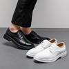 Leather Shoes White Men's British Photography Wedding Studio Host Performance Business Heightening Suit Best Man Wedding Groom Shoes