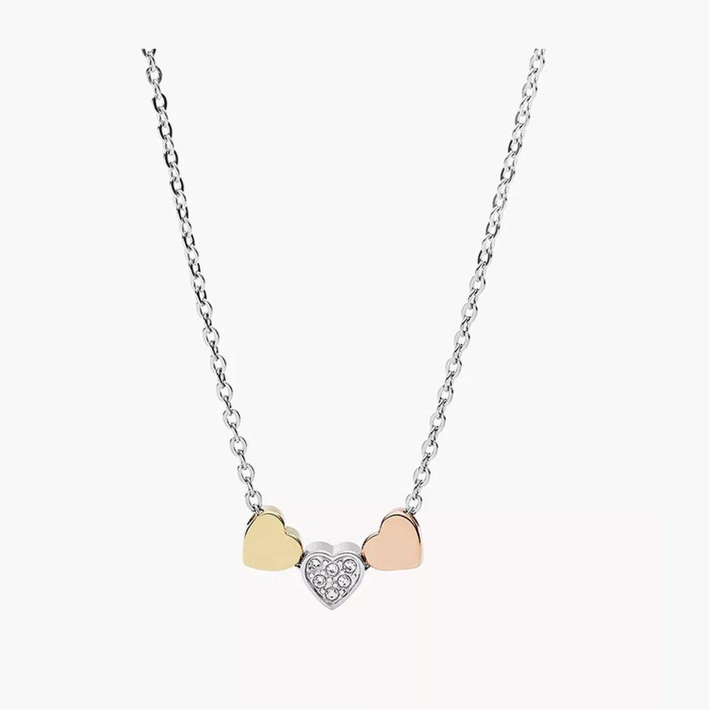 Fossil Women's Heart Steel Necklace Jf02856998 Silver