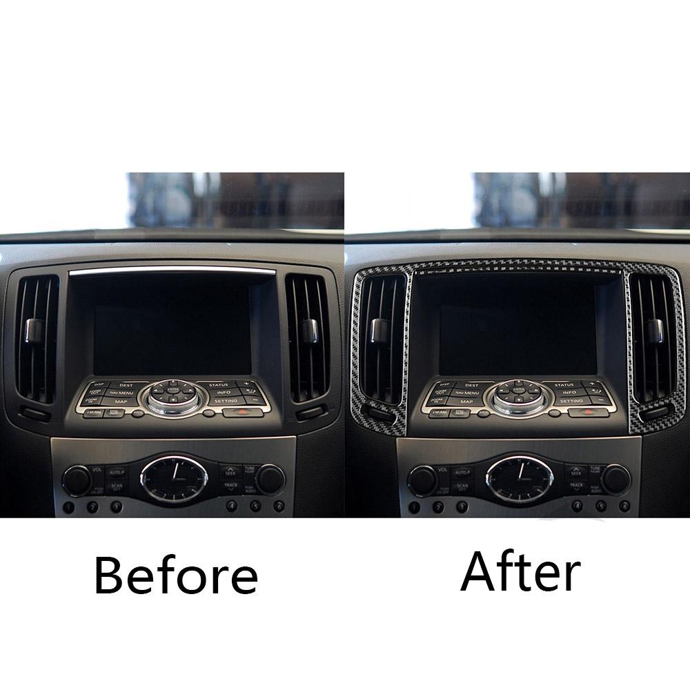 Middle Air Vent Outlet Cover Trim For 2007-2013 Infiniti G37 Real Carbon Fiber