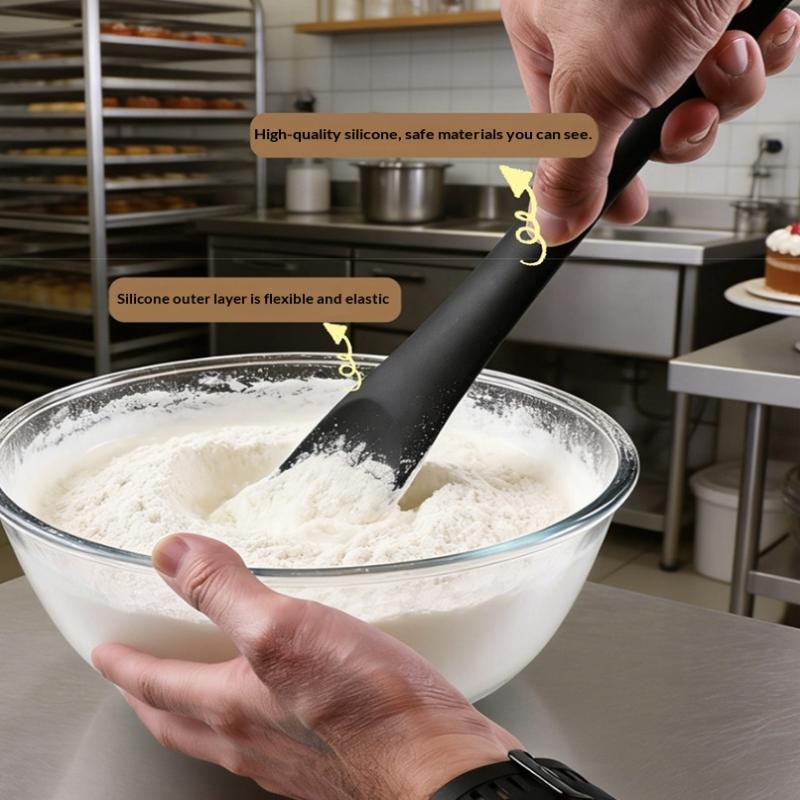 Kitchen Silicone Spatula Cooking Dough Scraper Cream Butter Smoother Heat-Resistant Utensils Baking Cake Tools