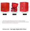 Rotating Acrylic Jewelry Box with Teddy Bear & Eternal Rose for Valentine's Day