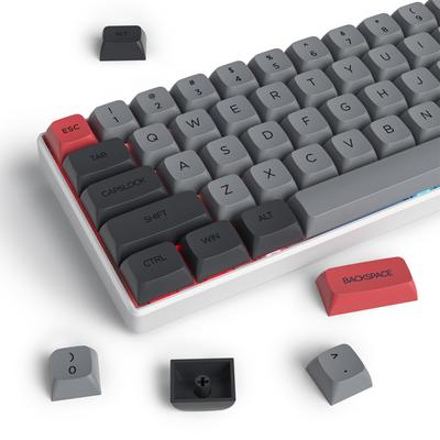 XDA PBT 134 Key Dye Sublimation Gray Red Custom Keycap Set for MX Switch 60 Gaming Mechanical Keyboard Keycaps, Cherry/Gatron Percent/68/GK61 (Gray