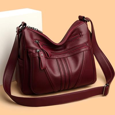 Large Capacity Women's Commuter Texture Shoulder Messenger Bag Women's 2025 Spring New Versatile Middle-aged Bag Tide