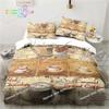 Coffee Pattern Bedding Set Printed Duvet Cover Sheet Pillowcase Bed Soft Quilt Cover Full Queen King Size Adult Kid Bedroom Gift