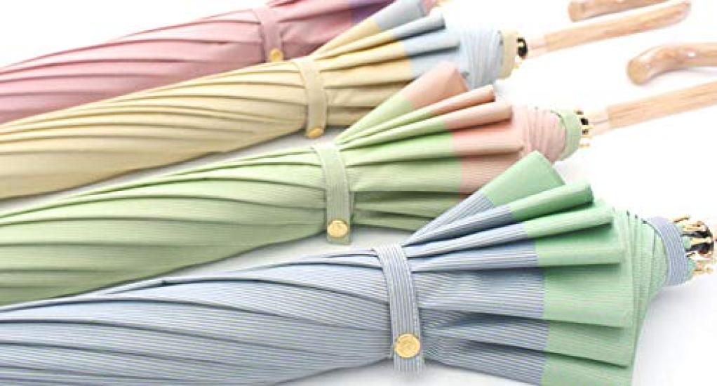 Makita Shoten Rain Long carbon fiber Manual Made in 33722112 Women's Umbrella, Umbrella, Umbrella, SCENE, Beige/Blue, 12-rib frame, opening, Japan,