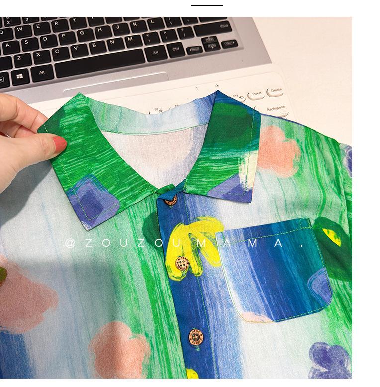 2026 Boys' Summer Floral Short-Sleeve Shirt - Stylish, Thin, Loose-Fit Children's Wear
