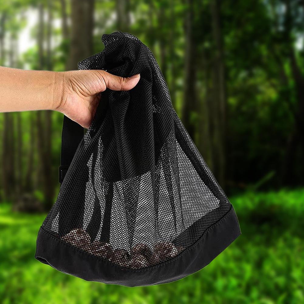Mushroom Foraging Bag Mesh Mushroom Hunting Net Bag with Adjustable Shoulder Strap for Mushroom Hunting Gathering and Outdoors