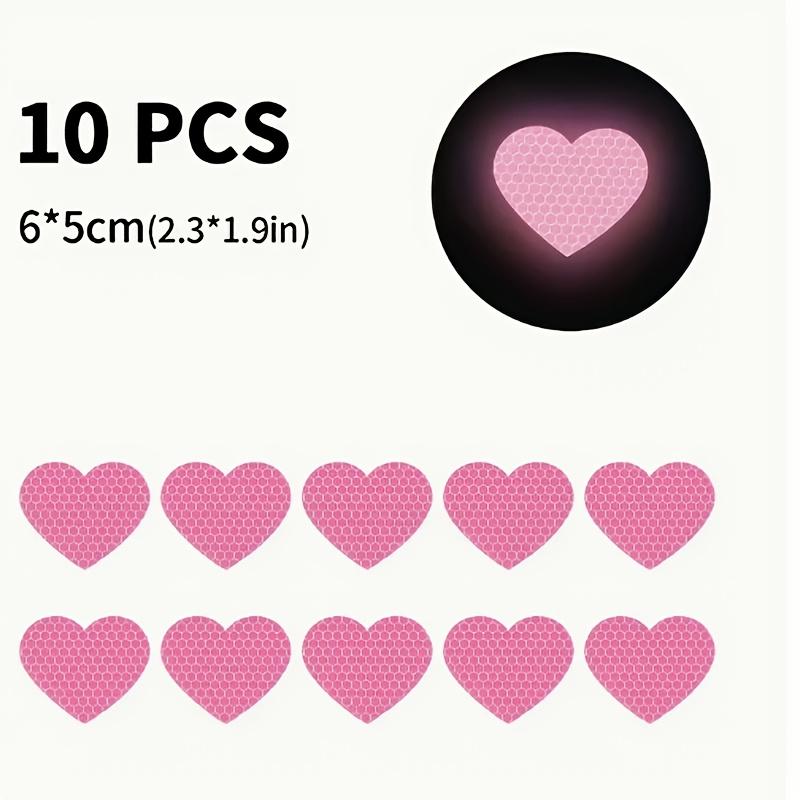 

10 шт. Светоотражающие наклейки «Сердцебиение», самоклеящиеся виниловые наклейки для автомобиля, мотоцикла, шлема - прочные и водонепроницаемые розовый