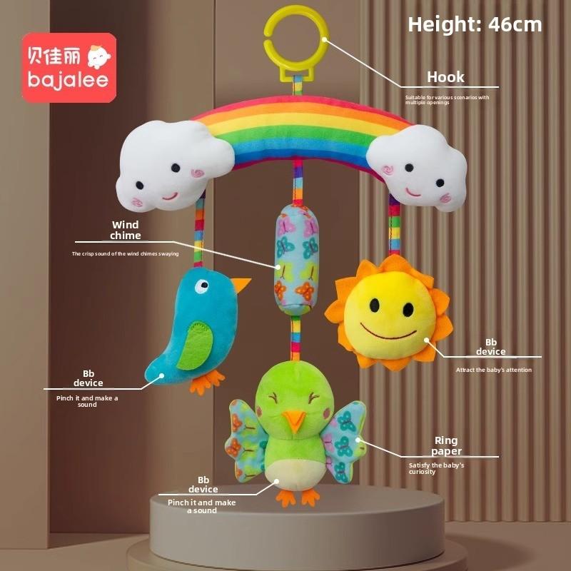 Beili Baby Stroller Plush Rattle Car Charm With Wind Chimes For Infant Comfort