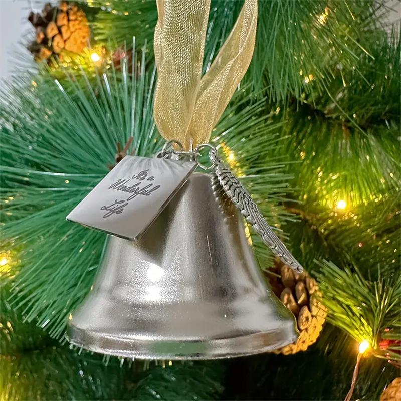 WTEMPO Sinos decorativos de asas de anjo de Natal, sinos de vento delicados, sons suaves e construção de metal durável para decorações de árvores de Natal