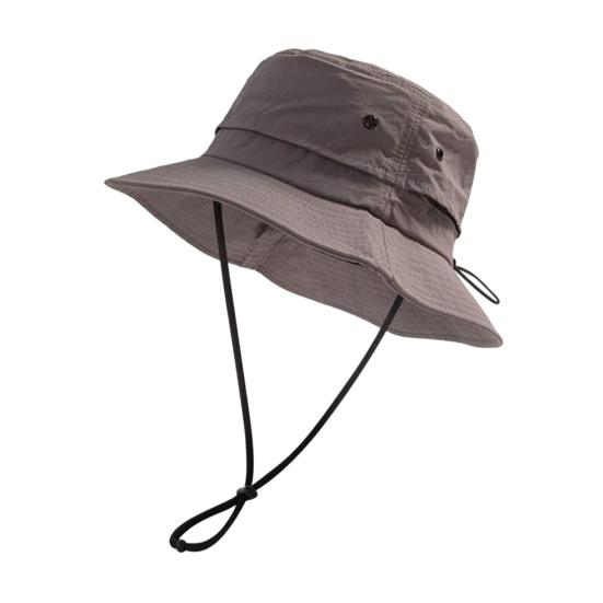Bucket Hat Foldable Quick-Dry Breathable Mesh Fisherman Hat with Wide Brim Adjustable Windproof Rope Sun Protection Hat