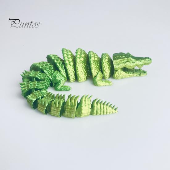Kreative Geschenke für Freunde 3D-gedrucktes Krokodil Fidget Toy, Gelenkige Figur, Realistisches Flexibles Langlebiges Plastik-Reptil Sensorisches Schreibtischornament