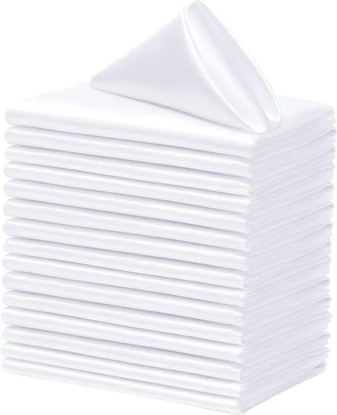 24pcs 30*30cm Kerchief Dinner Party Hotel Satin Table Napkins Romantic Wedding Decoration Washable Restaurant Supplies Cloth