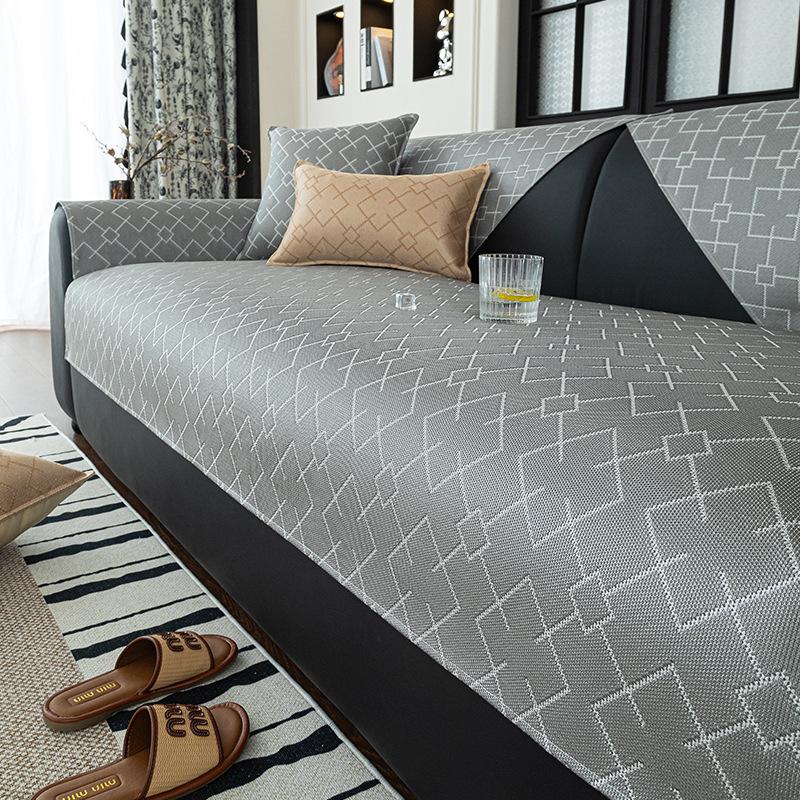 Cool Sofa Cushion  New Summer High-End Sofa Mat Cushion Summer Straight Row One-Piece Sofa Cover