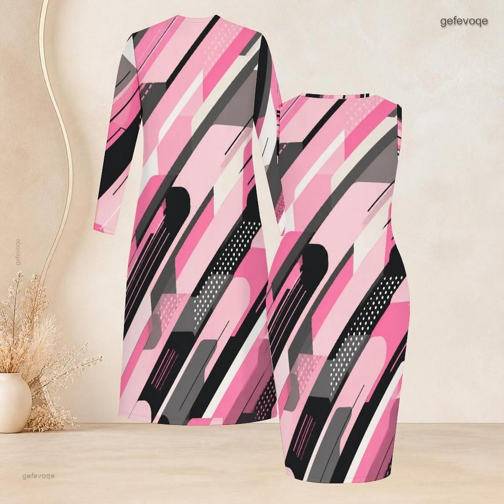 Women Plus Size Printed Two Piece Set Long Sleeve Open Front Cardigan Sleeveless Bodycon Dress
