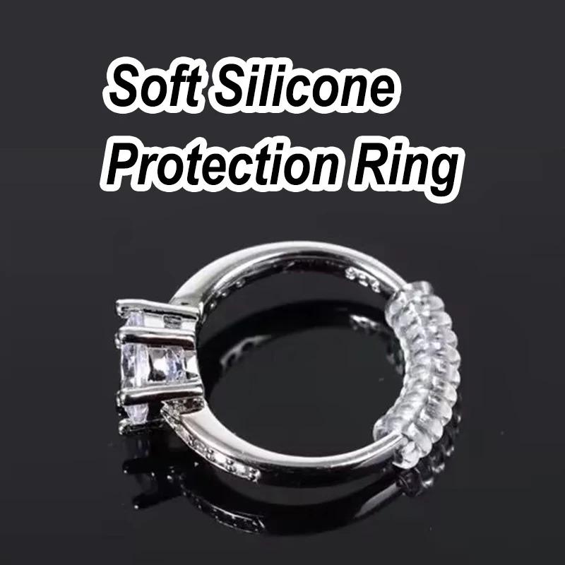 Spiral Based Ring Size Adjuster Transparent Ring Fixed Reducer Anti Lost Tightener Finger Ring Size Resizer Jewelry Guard