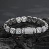 European and American Hip-hop Necklace 10mm Flip Button Zircon Rock Sugar Chain Men's Necklace Jewelry High-end Sense