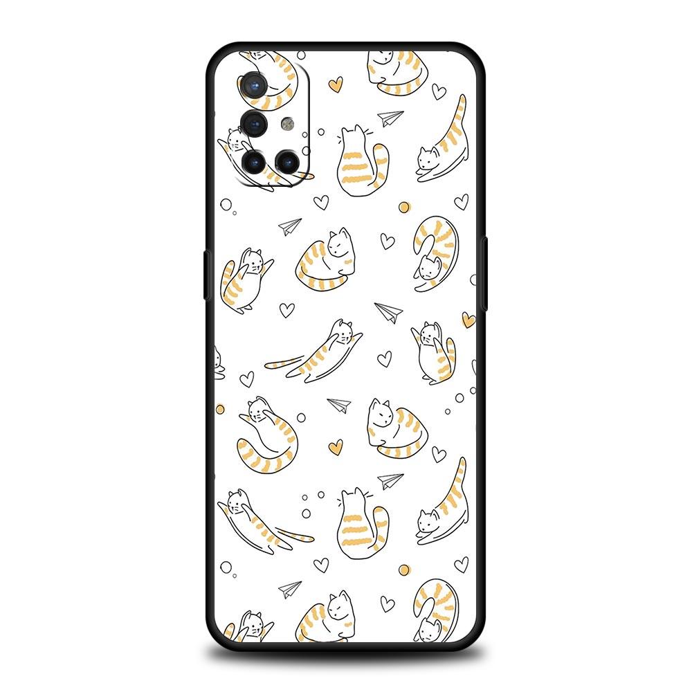 Cat Cute Kitten Cartoon Phone Case For OnePlus 10 9 Pro 9T 10R 9R 9RT 8T 8 7 6T 7T Nord 2T CE 2 5G N200 N10 N100 Soft Cover