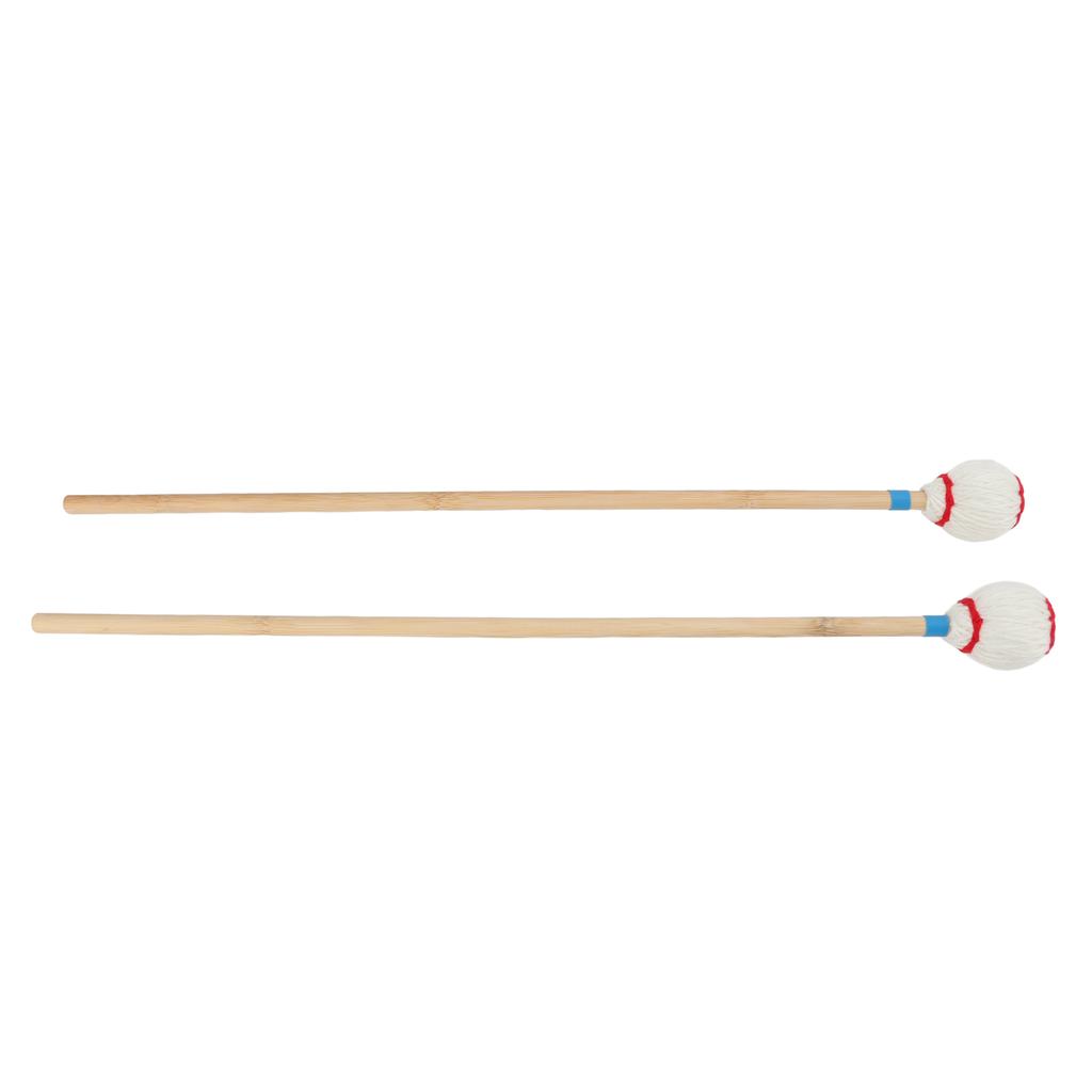 2Pcs Marimba Yarn Mallets Soft Comfortable Handle Medium Hard Heads Yarn Marimba Mallets Head for Instrument Playing