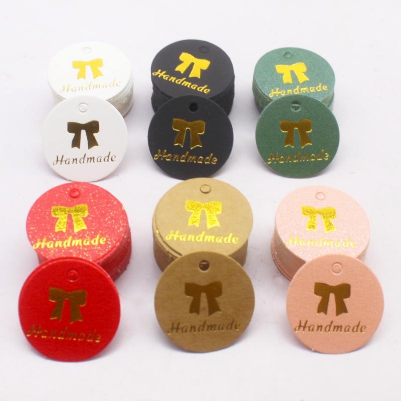 3cm okrągła 100TAG + 20M STIRNG RĘCZNIE ROBIONA etykieta prezentowa Etykieta prezentowa WESOŁYCH ŚWIĄT