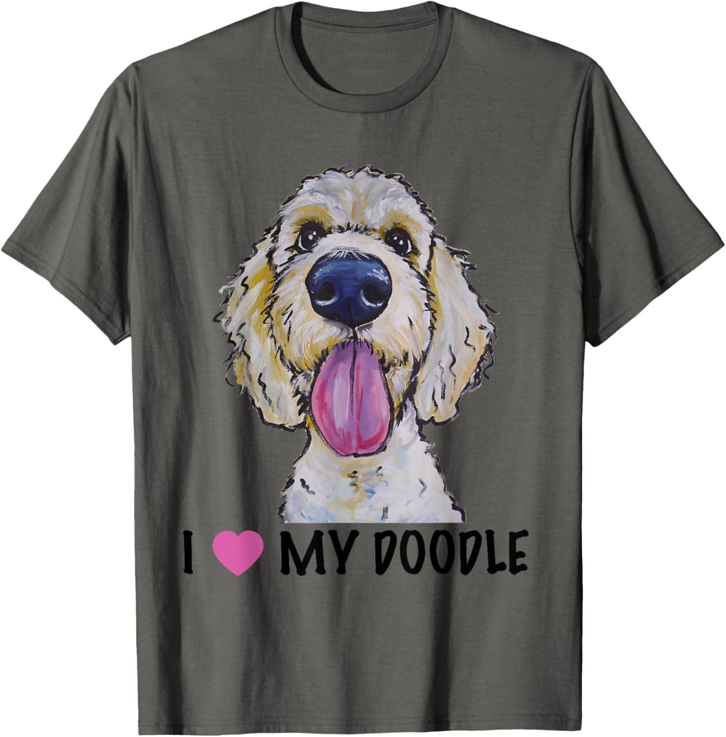 I Love My Doodle Shirt, Golden Doodle T-Shirt S разноцветный