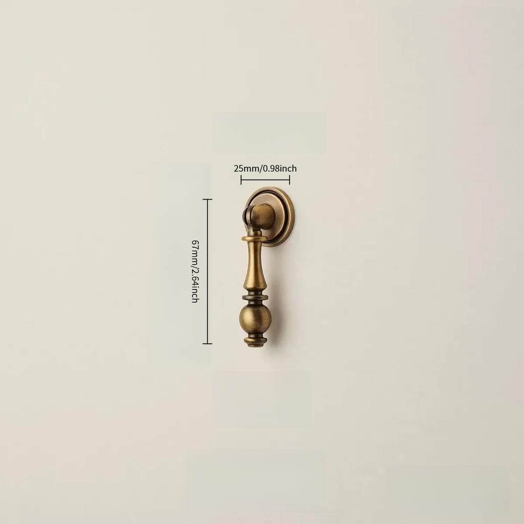 French-style vintage alloy handle for wardrobe doors, cabinets, drawers, shoe cabinets, and furniture in American antique bronze