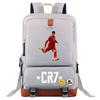 Cristiano Ronaldo Printed Youth School Backpack Teenagers Durable Oxford Fabric Breathable Padded Straps Unisex Travel Bag