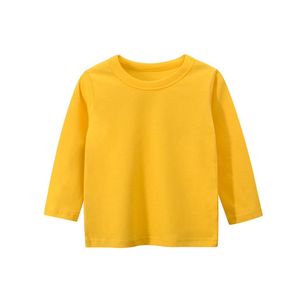 Children's Long Sleeve T-shirt Round Neck Solid Color Advertising Shirt