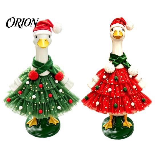 Holiday Animal Costume Christmas Porch Goose Outfit, Santa Dress with Plush Scarf And Tiered Tulle for Hat Apparel, Festive Winter Outdoor Lawn
